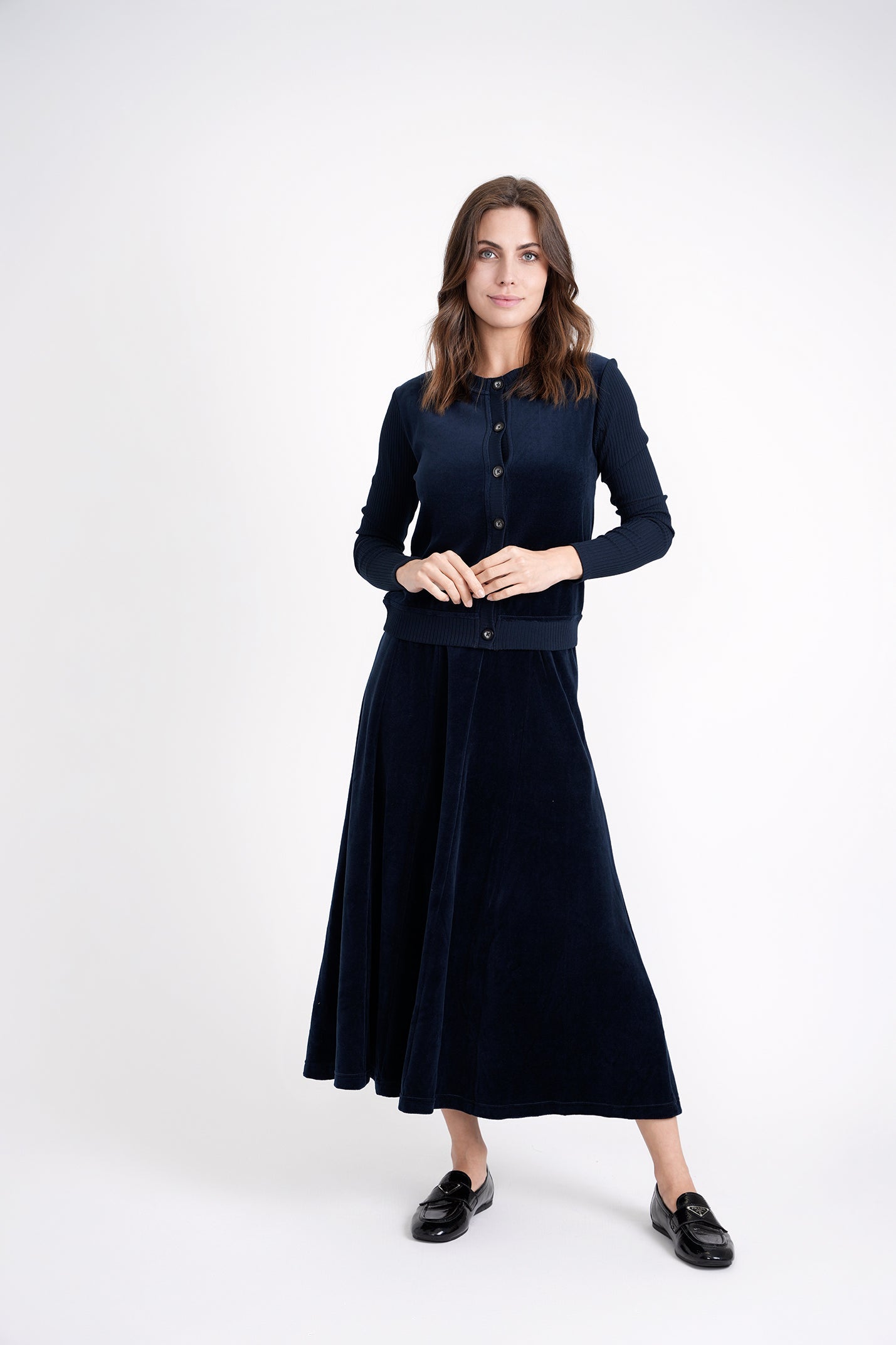 Cotton Velour Cardigan