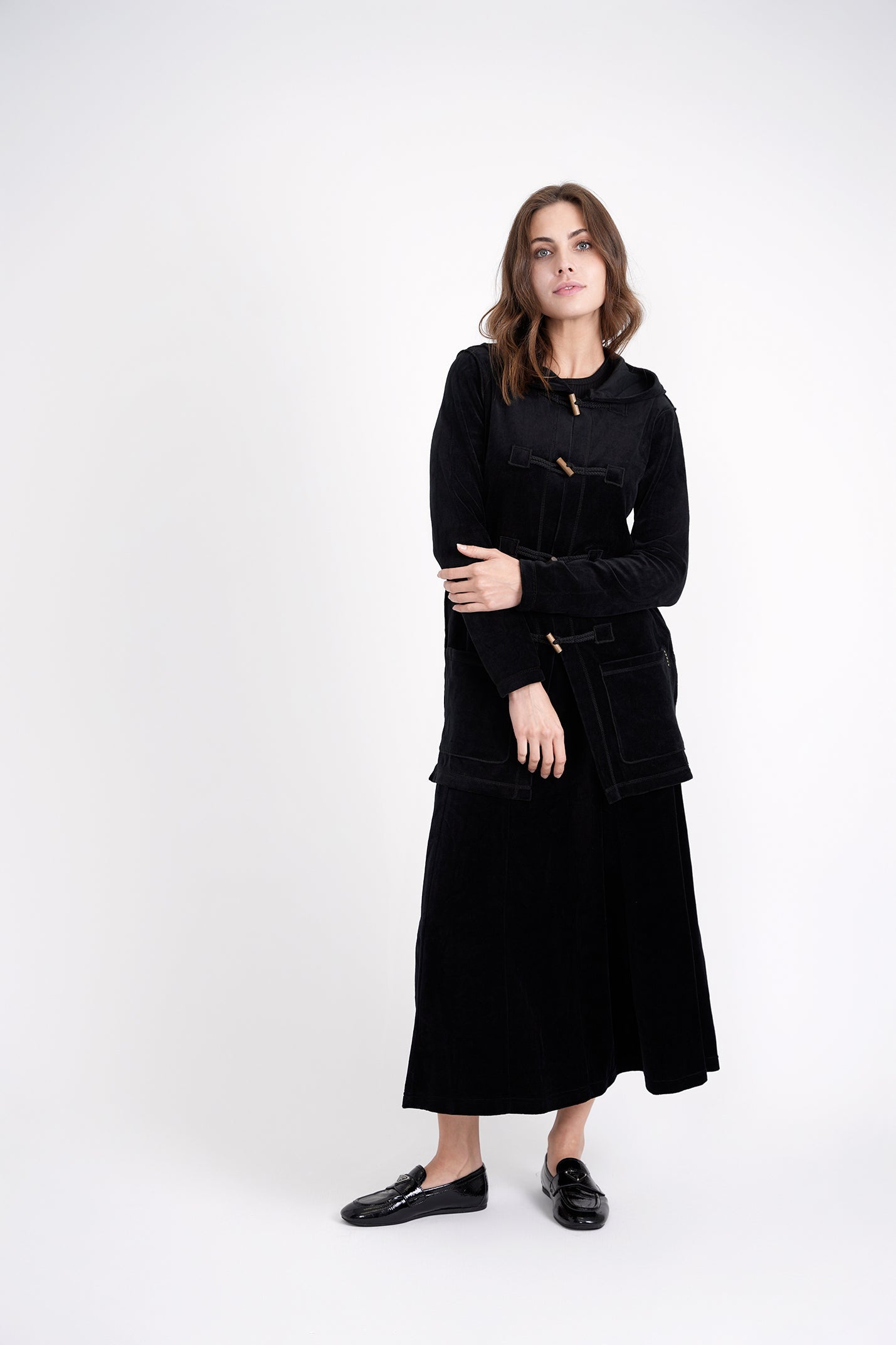 Long Velour Cardigan