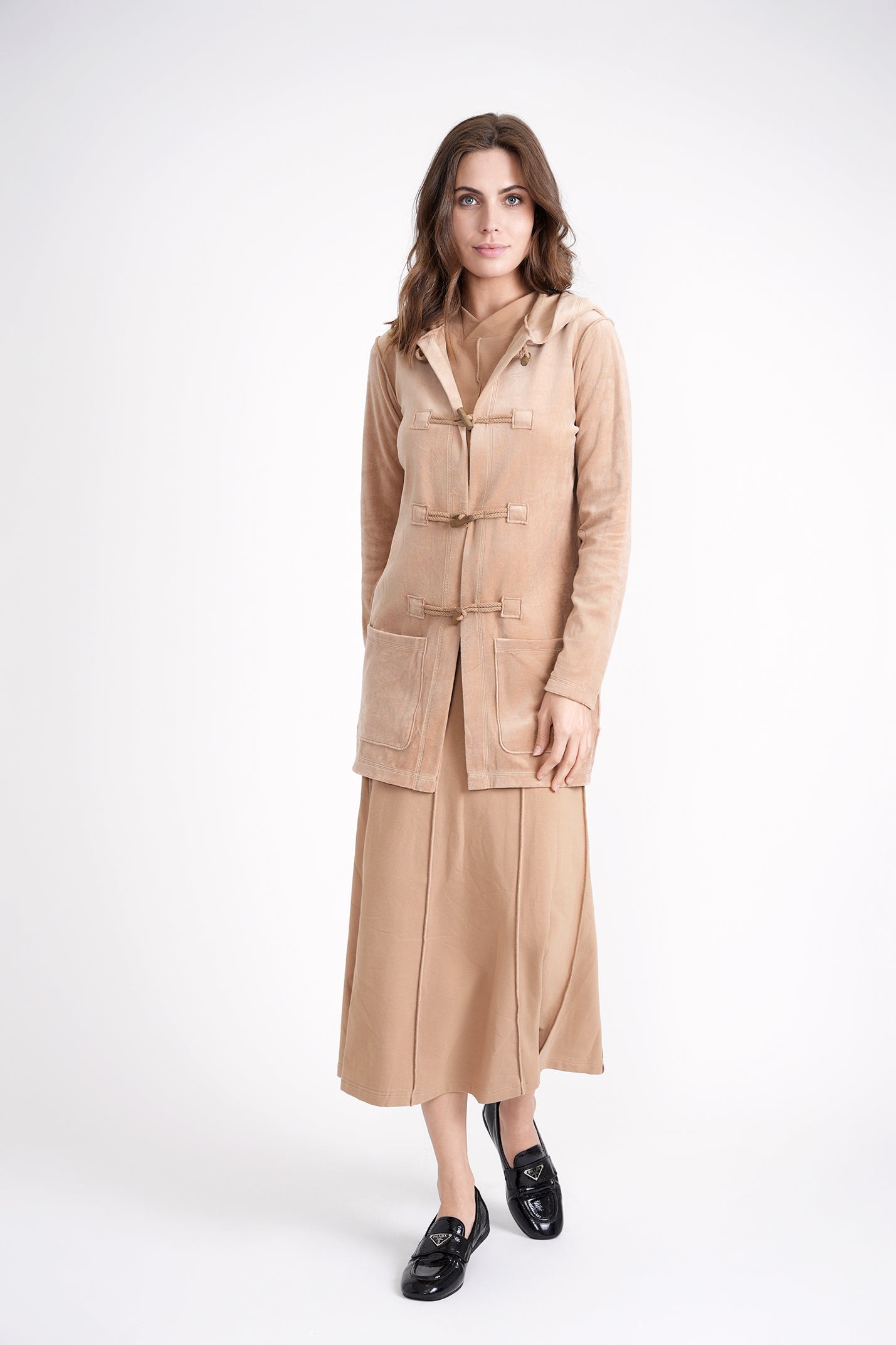 Long Velour Cardigan