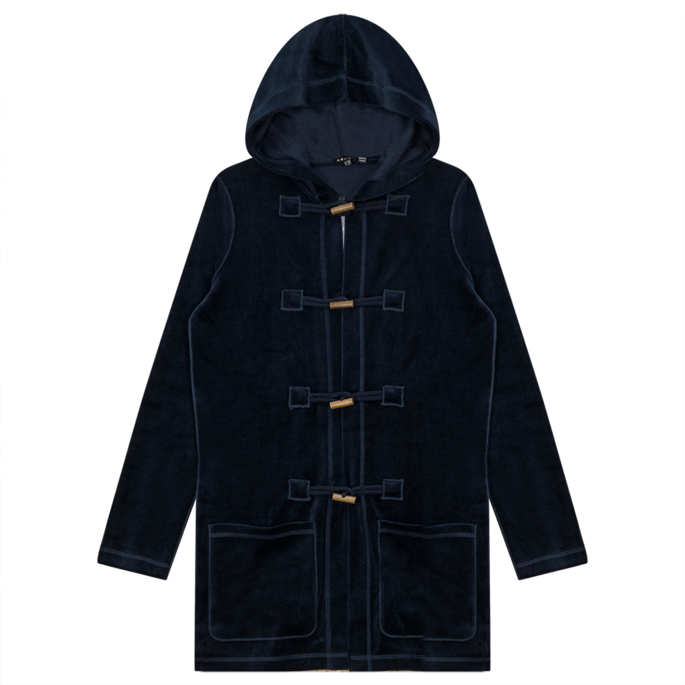 Long Velour Cardigan Midnight