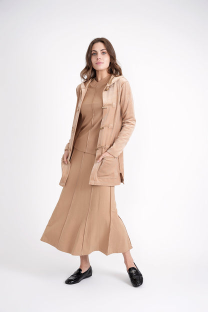 Long Velour Cardigan