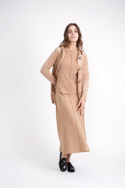 Long Velour Cardigan