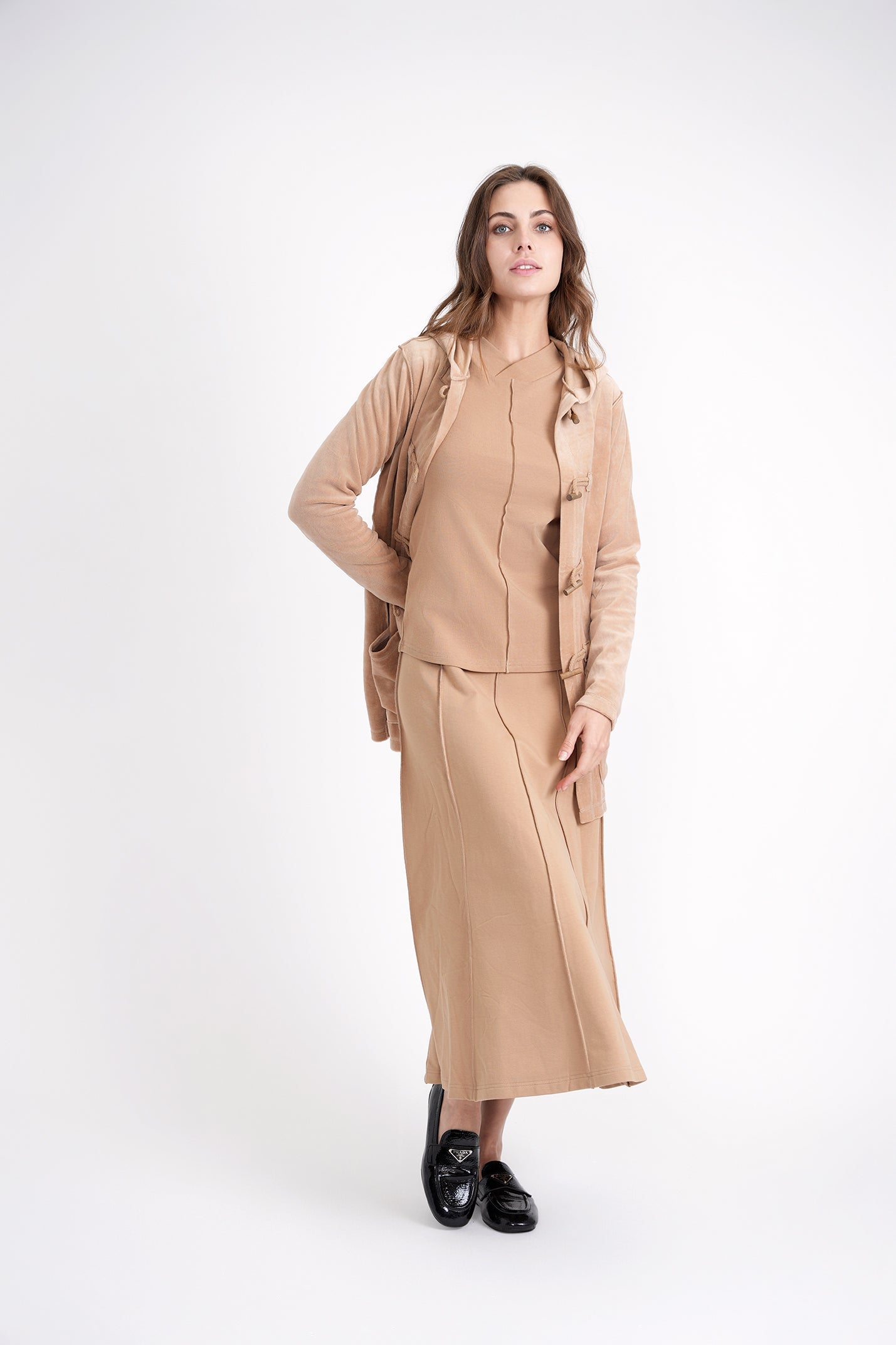 Long Velour Cardigan