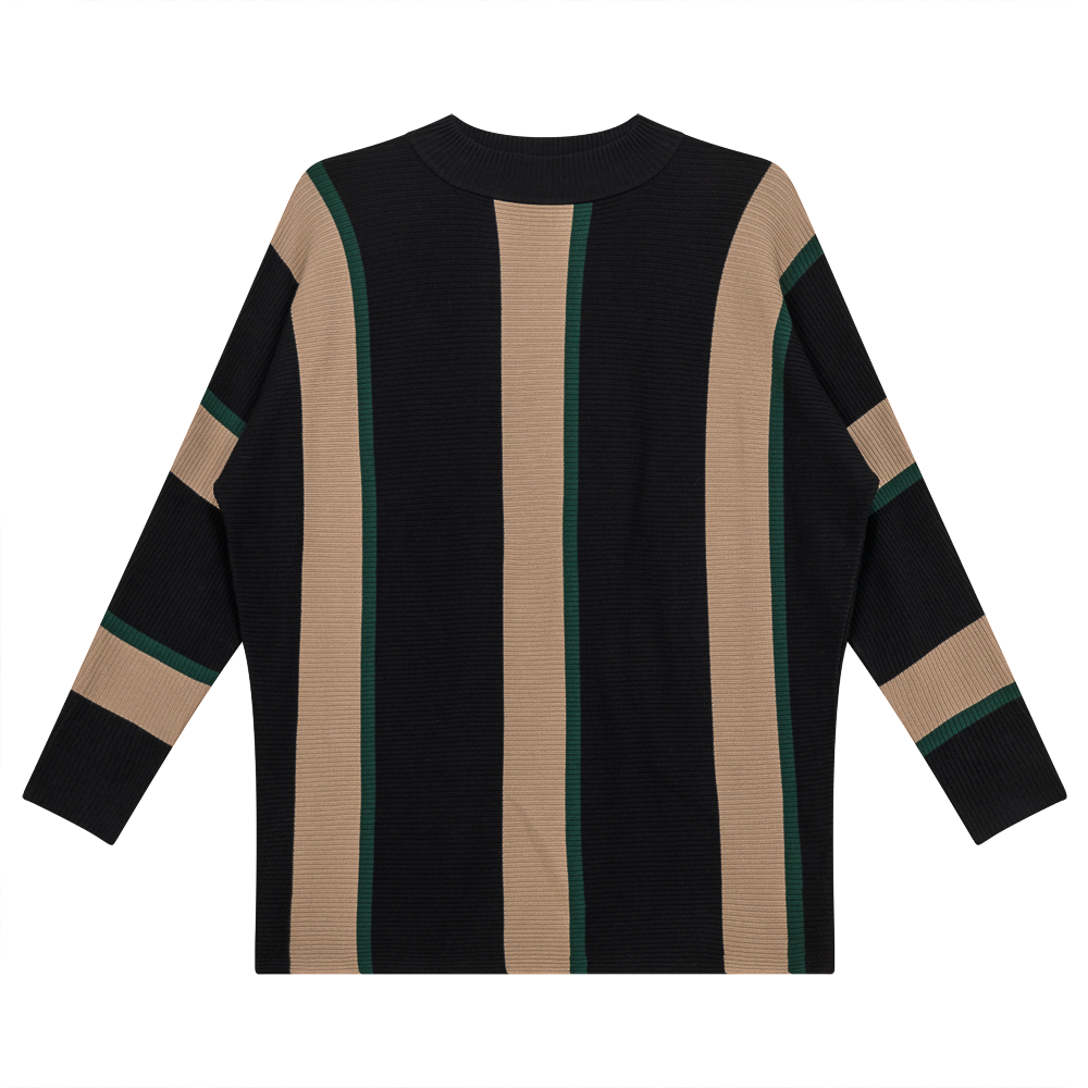 Maternity Stripped Sweater Black