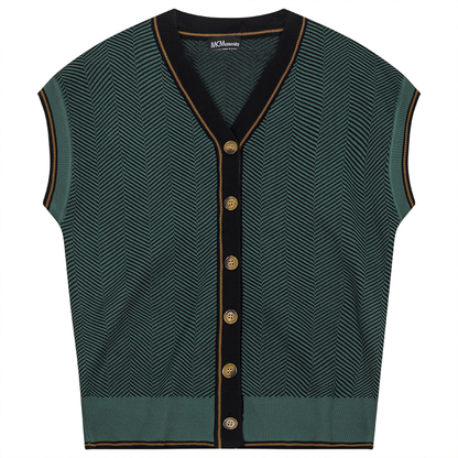 Maternity Herringbone Design Vest Cardigan