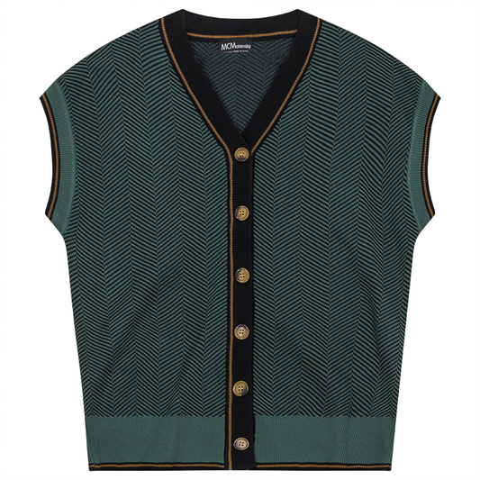 Maternity Herringbone Design Vest Cardigan