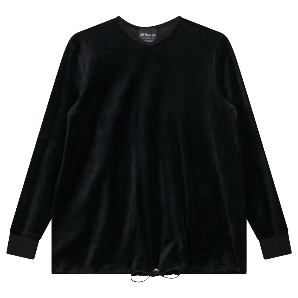 Maternity V-neck Velour Bungee Top Black