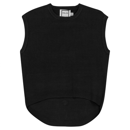 Knit High Low Vest Black