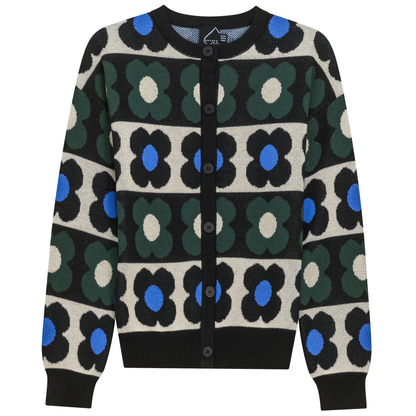 Knit Cardigan Black Cream