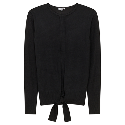 Knit Tie Sweater Black