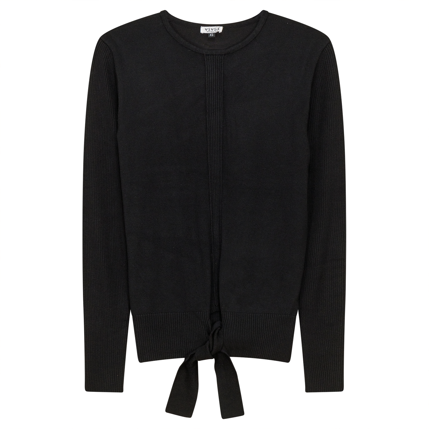 Knit Tie Sweater Black