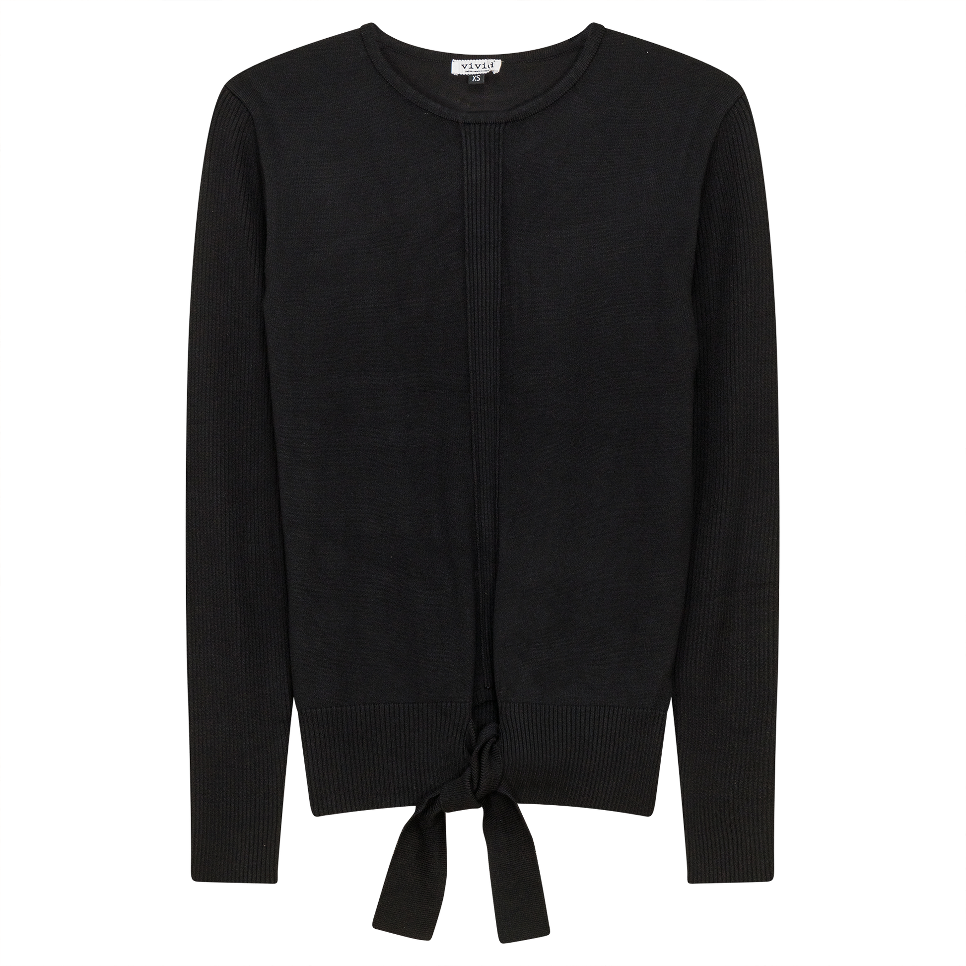 Knit Tie Sweater Black