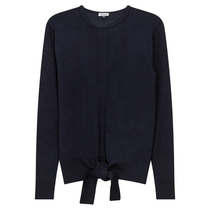 Knit Tie Sweater Dark Navy