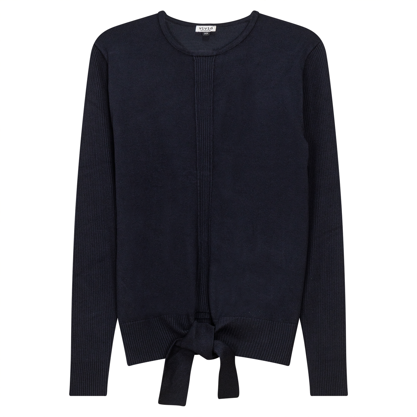 Knit Tie Sweater Dark Navy