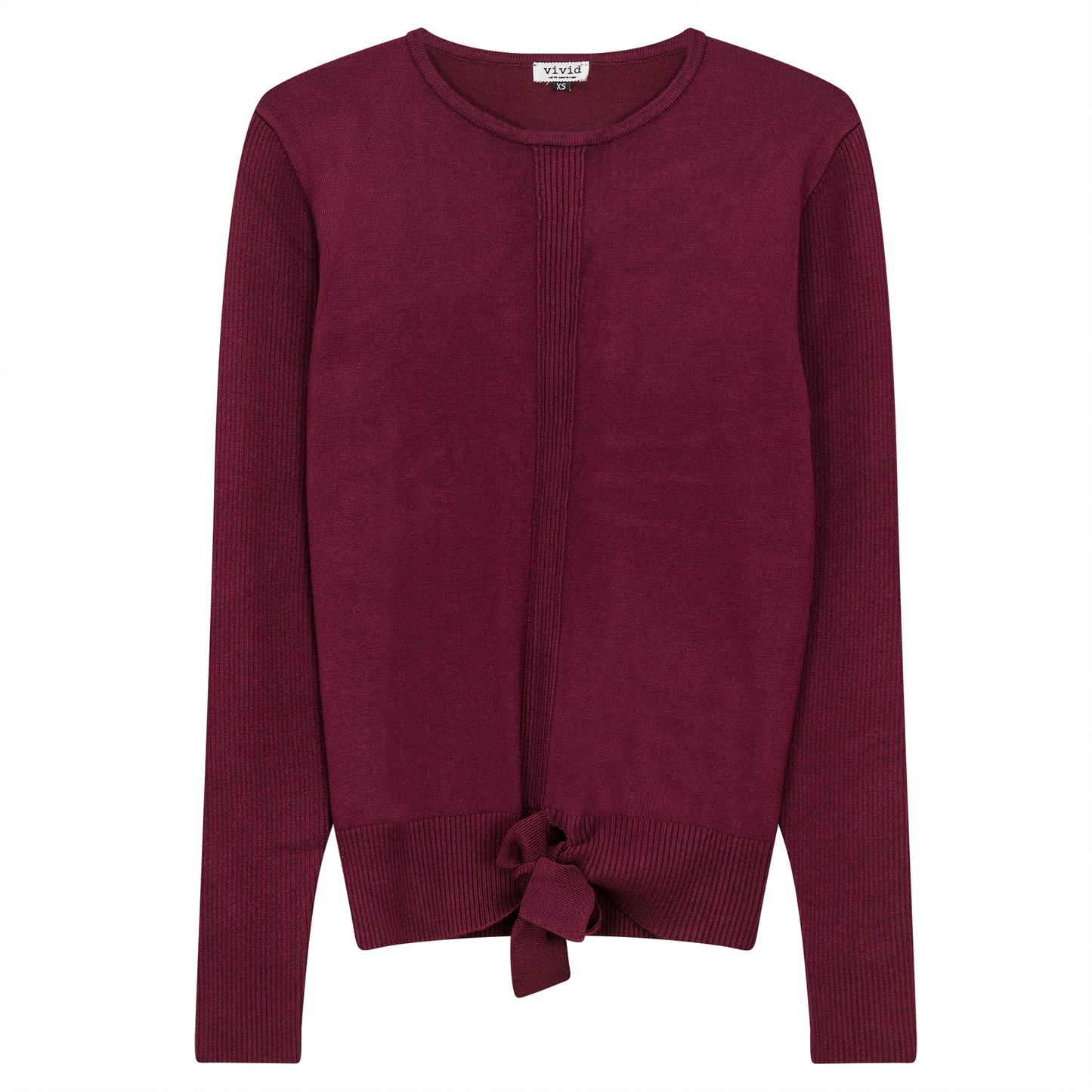 Knit Tie Sweater Wine