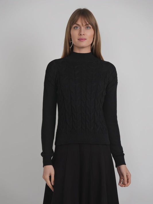 Cable Knit Turtle Neck Sweater