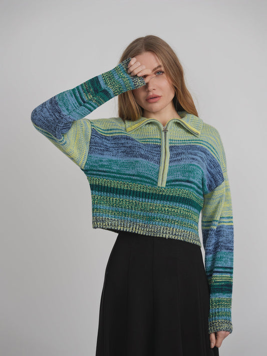 Multicolor Drop Shoulder Sweater