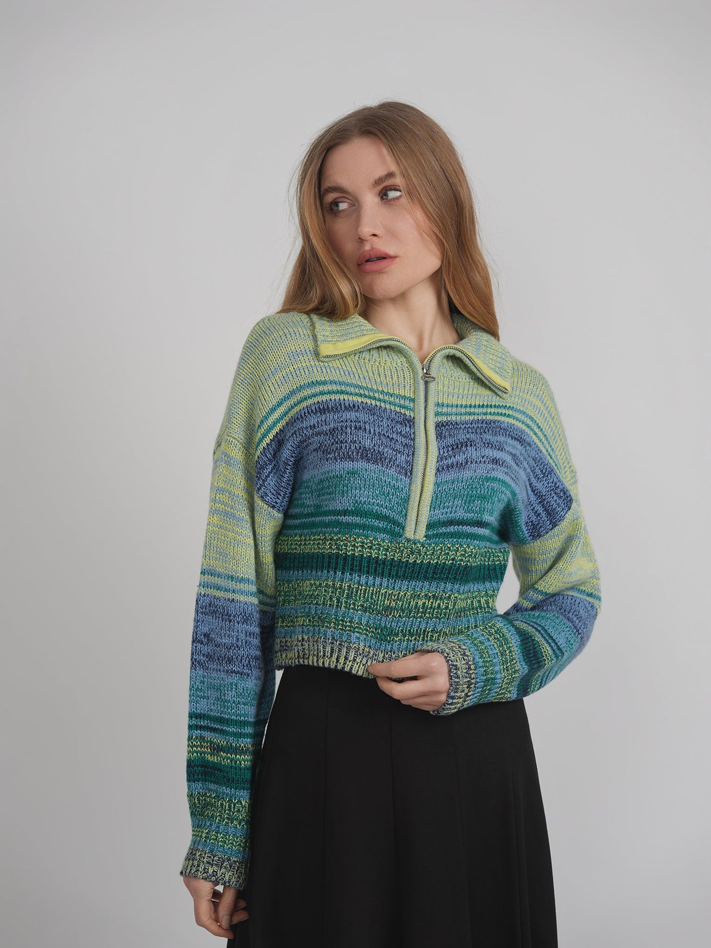 Multicolor Drop Shoulder Sweater