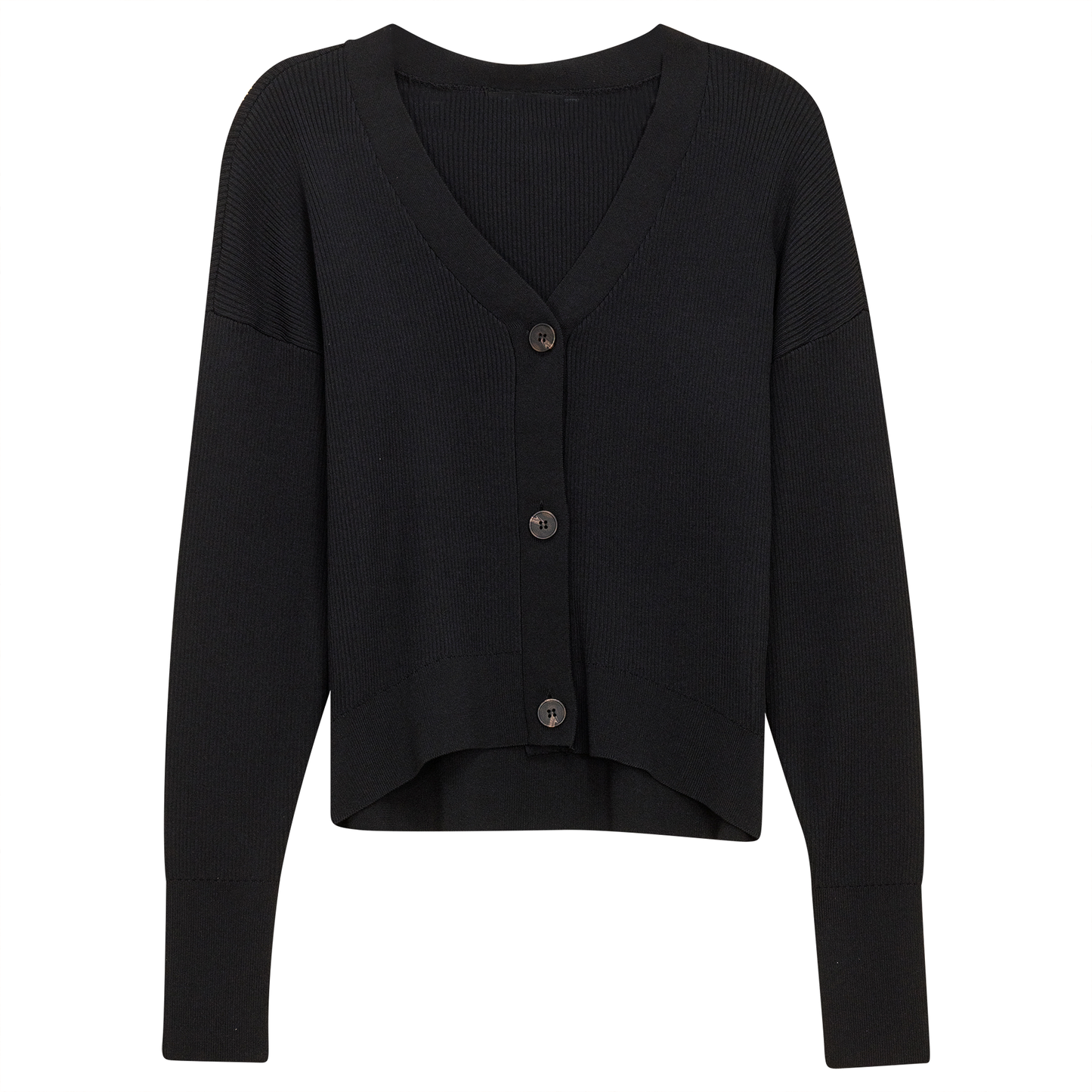 Cropped Drop Shoulder Sweater Black