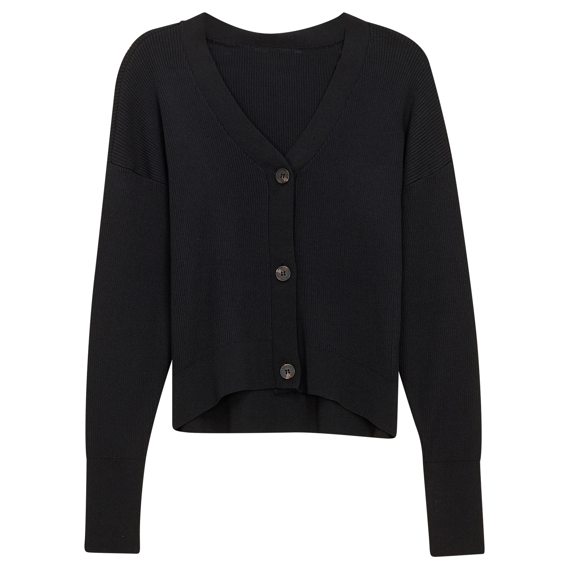 Cropped Drop Shoulder Sweater Black