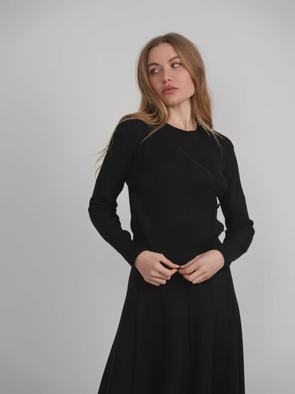 Ribbed Knit Wrap Top