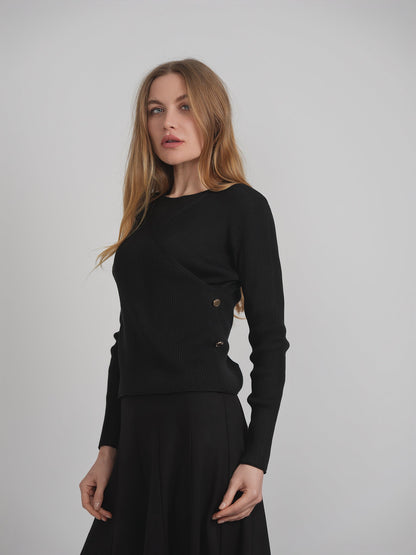 Ribbed Knit Wrap Top