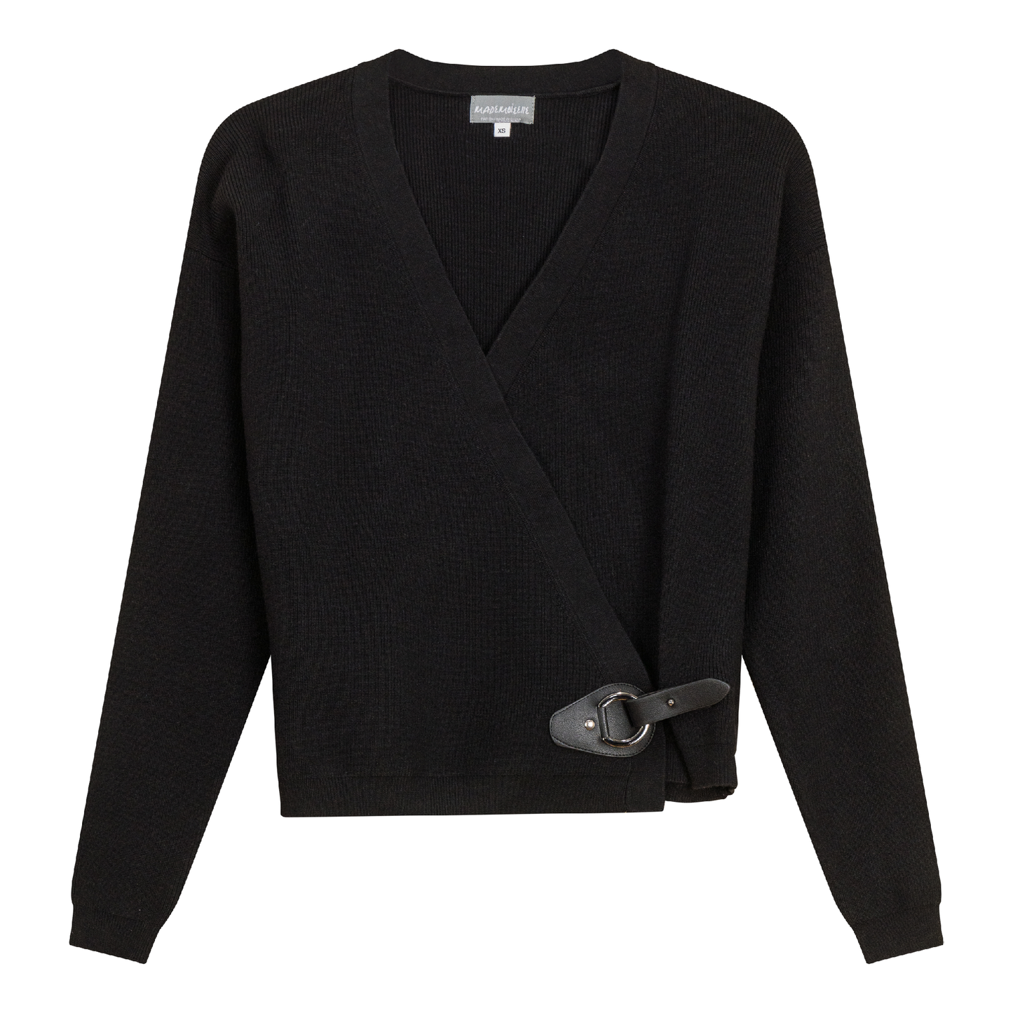 Wrap Knit Cardigan Black