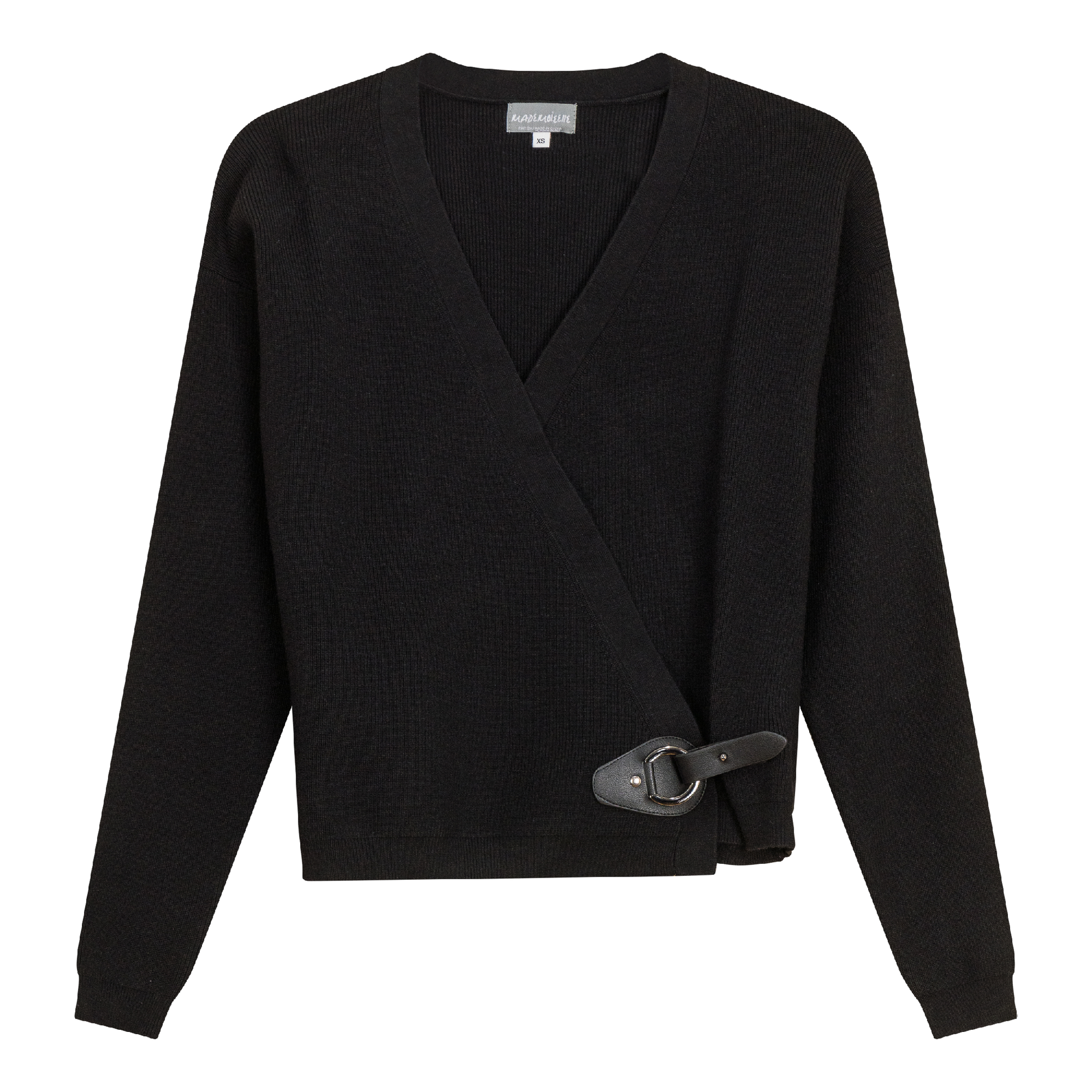 Wrap Knit Cardigan Black