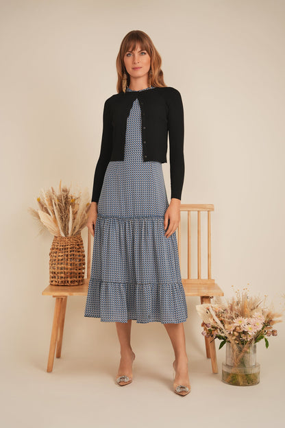 Cropped Ribbed Knit Cardigan