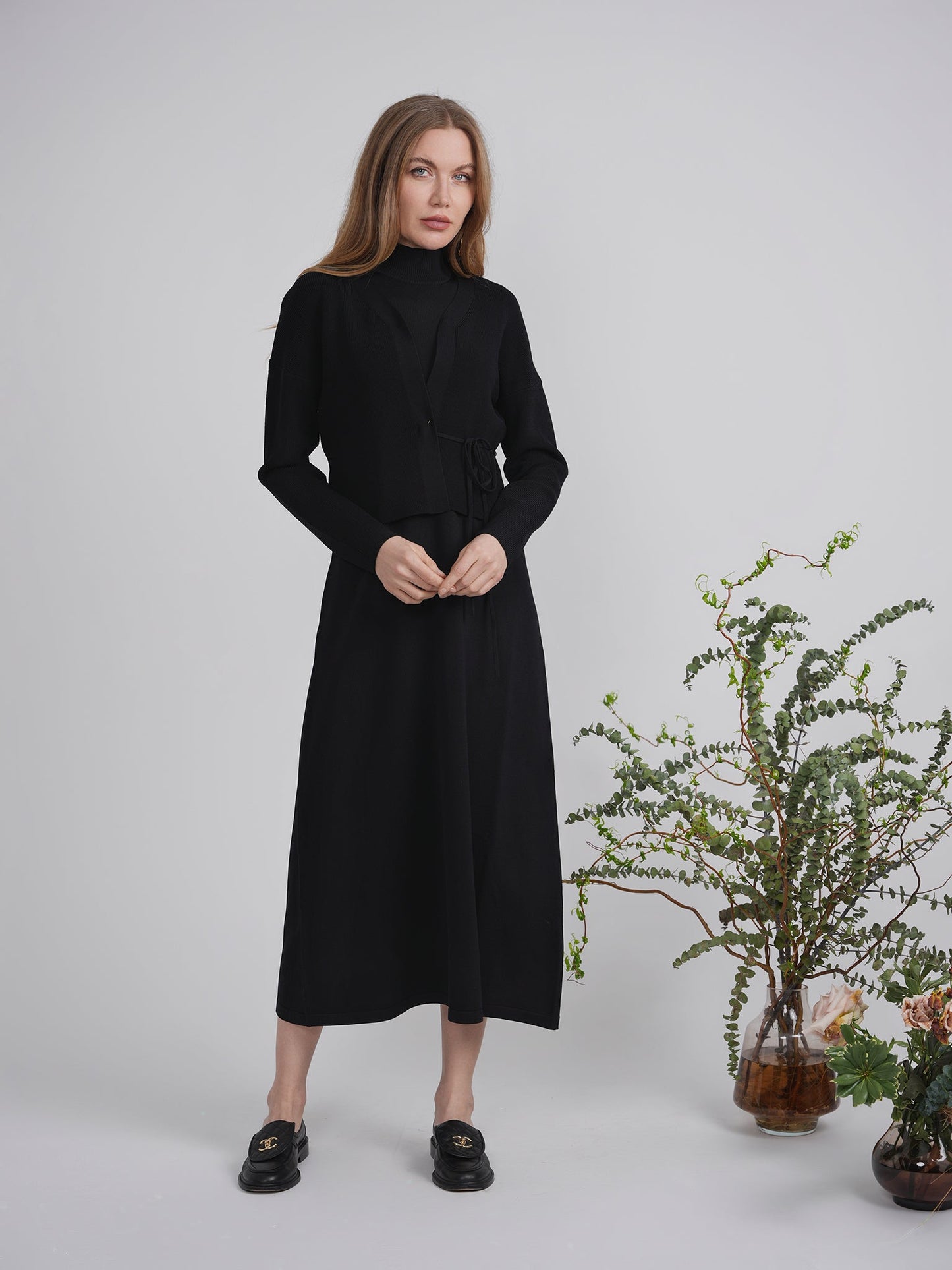 Cropped Knit Wrap Cardigan