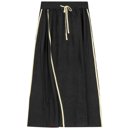 Midi Knit A Line Skirt Black
