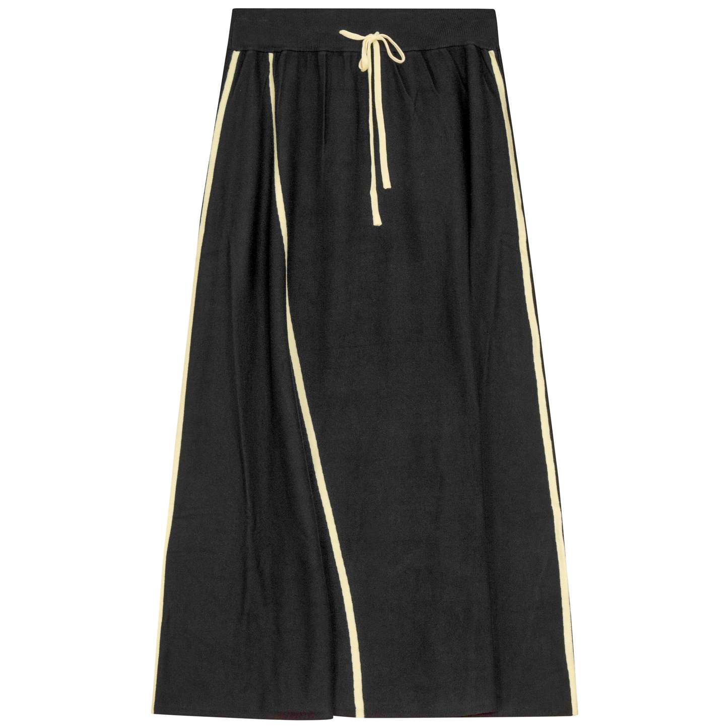 Midi Knit A Line Skirt Black