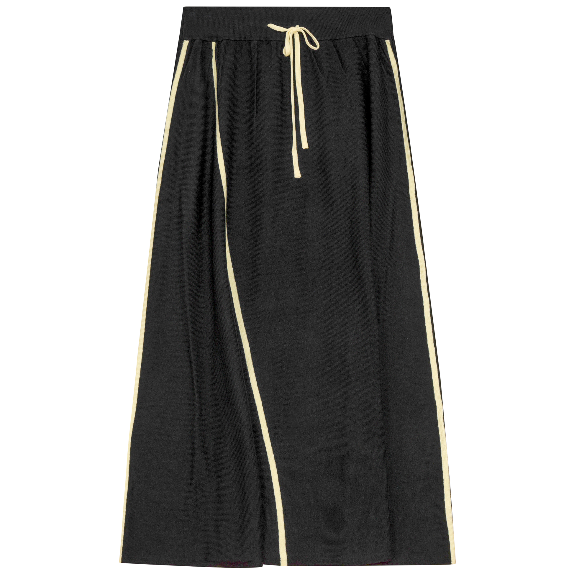 Midi Knit A Line Skirt Black