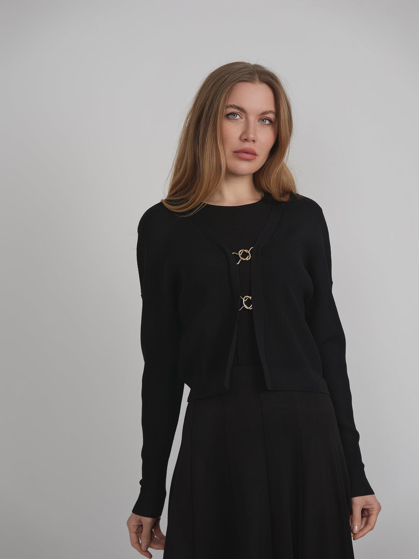 Cropped Knit Cardigan