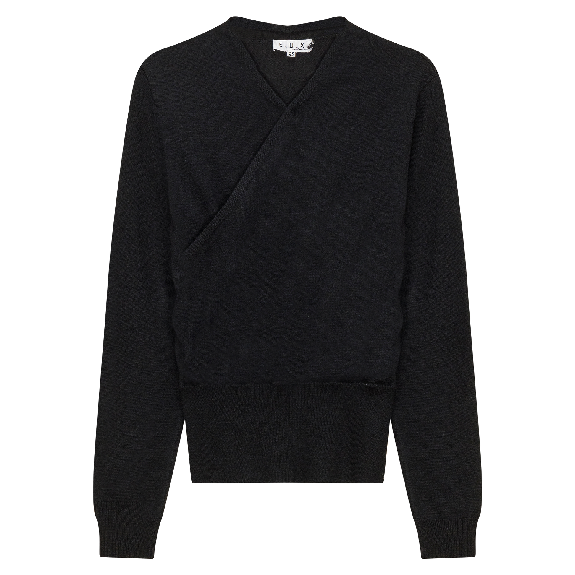 Wrap Knit Sweater Black