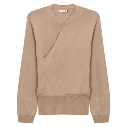 Wrap Knit Sweater Oatmeal