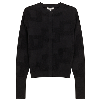 Textured Knit Cardigan Black