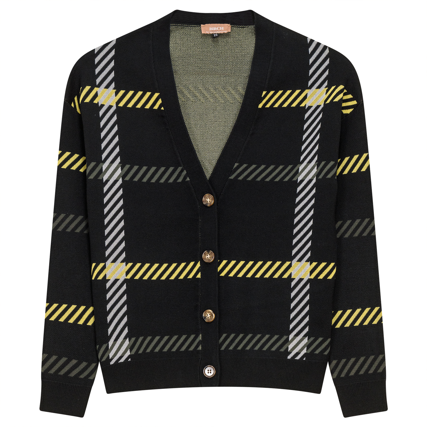 Printed Knit Cardigan Black