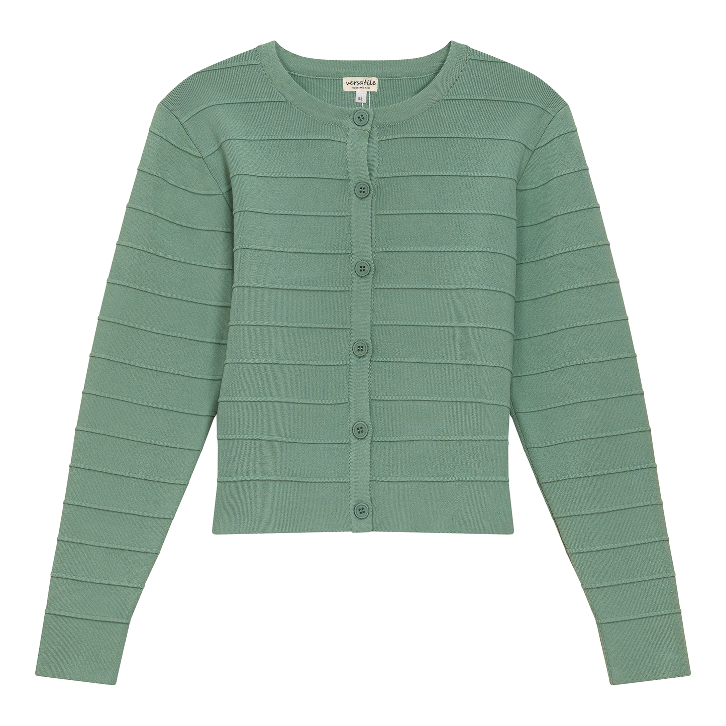 Ribbed Knit Cropped Cardigan Mint