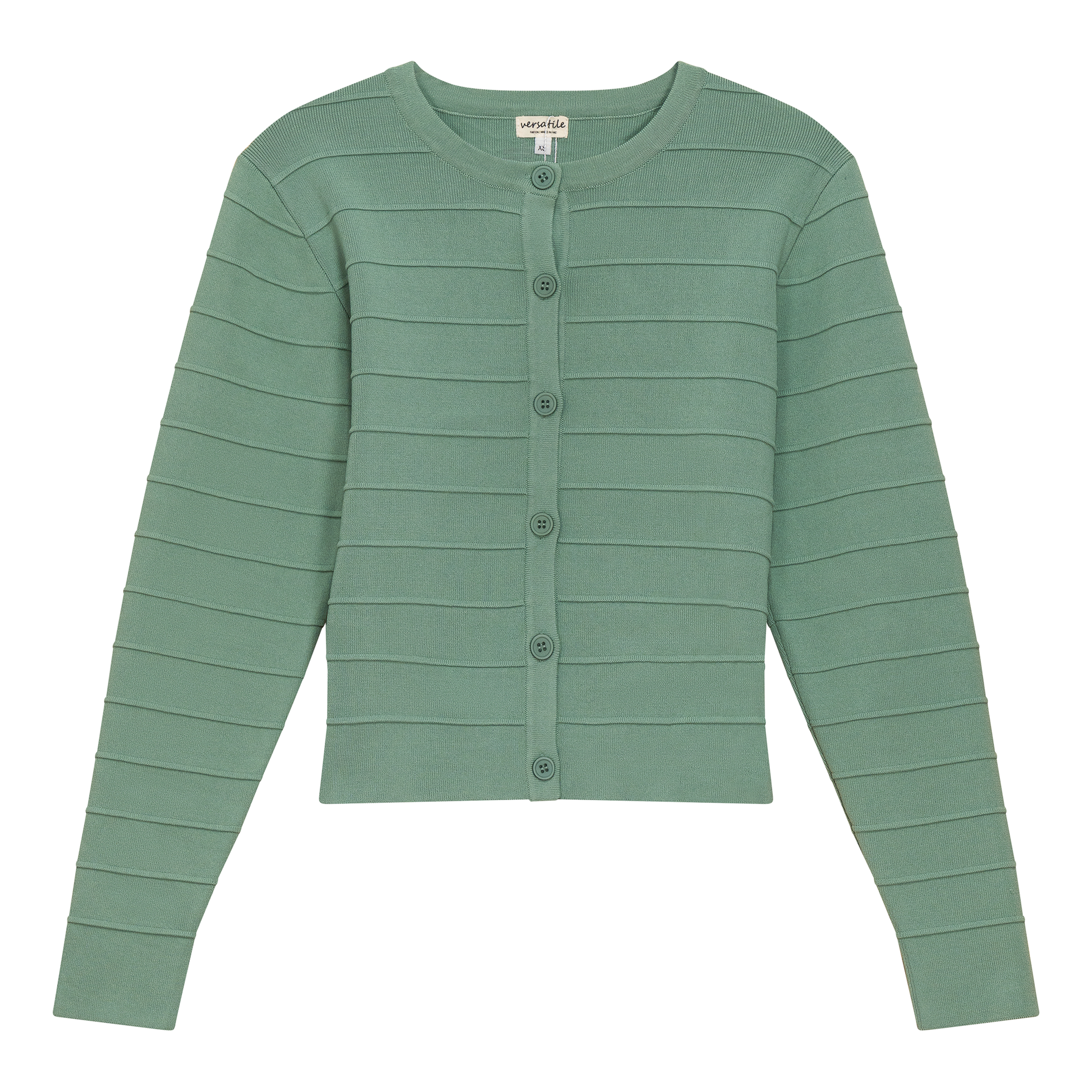 Ribbed Knit Cropped Cardigan Mint