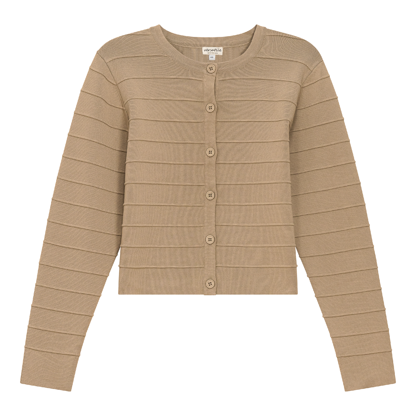 Ribbed Knit Cropped Cardigan Oatmeal