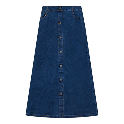 Maxi Denim Button Skirt Denim