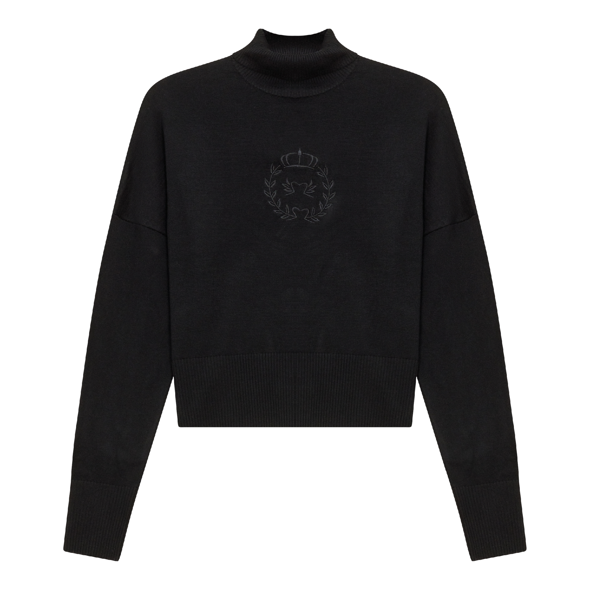 Cropped Knit Turtle Neck