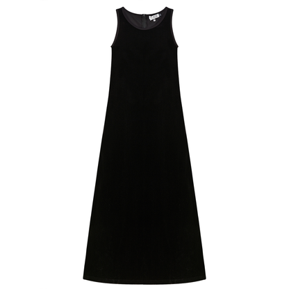 Slinky Velour Maxi A Line Jumper Black