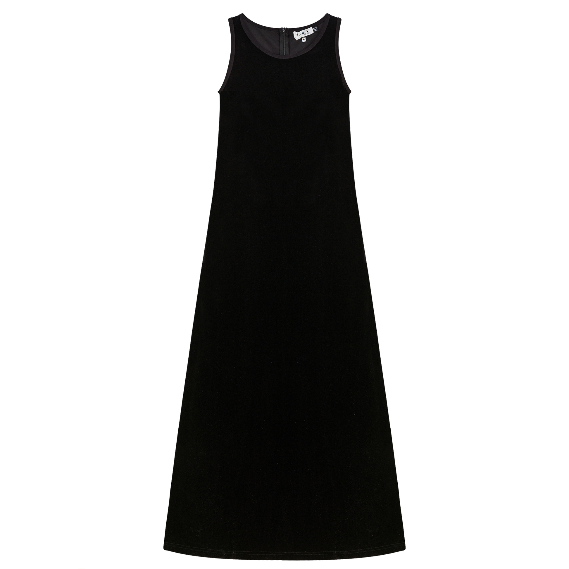 Slinky Velour Maxi A Line Jumper Black