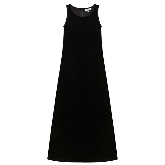 Slinky Velour Maxi A Line Jumper Black