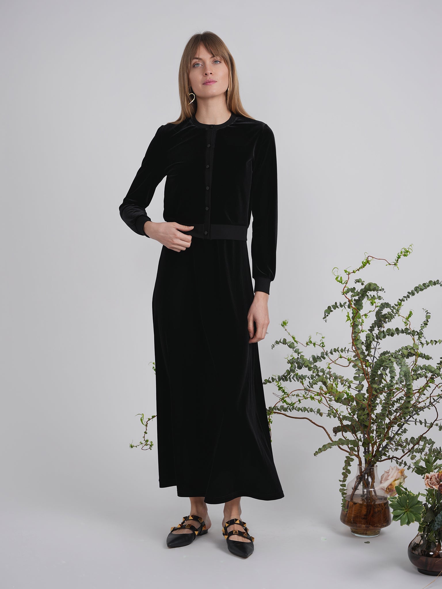 Slinky Velour Maxi A Line Jumper