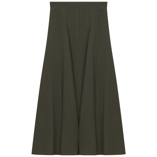 Midi Panel Ponte Skirt Dark Olive