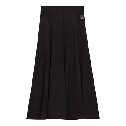 Paneled Midi Fleece Sweater Skirt Black