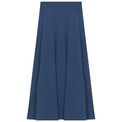 Paneled Midi Fleece Sweater Skirt Dark Denim